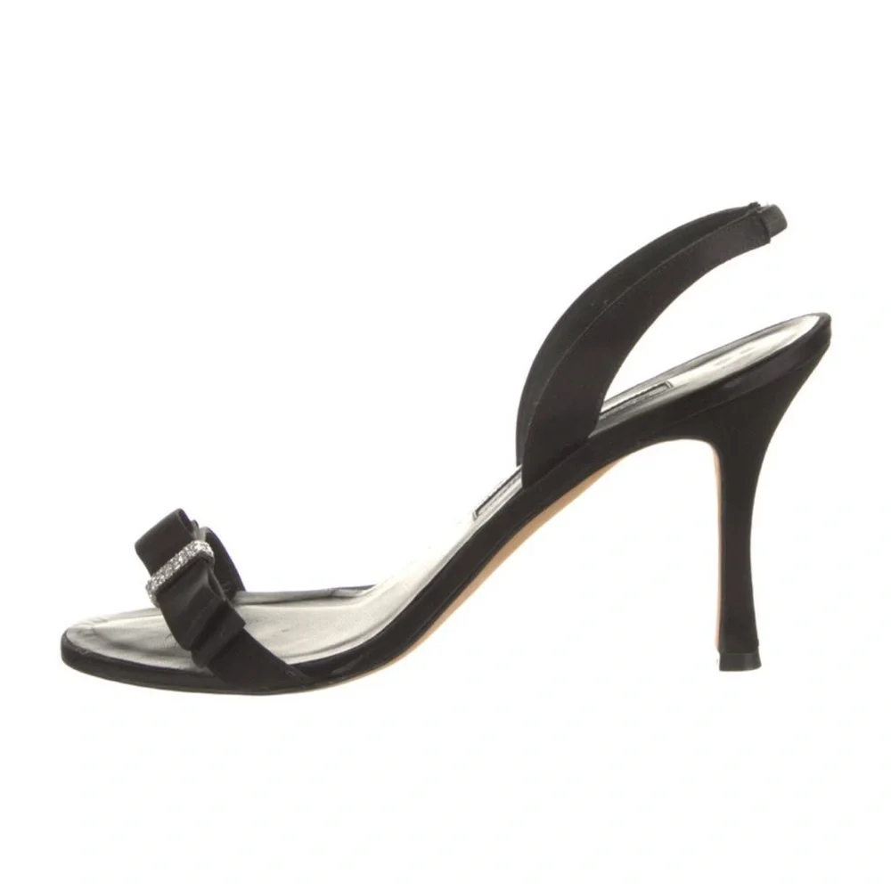 Manolo Blahnik Bow Accent Slingback Sandals - Picture 2 of 5